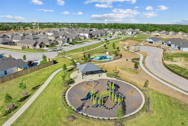 aerial view with a residential view