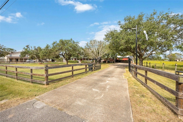 view of street featuring a rural view