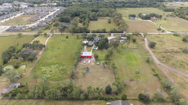 aerial view with a rural view