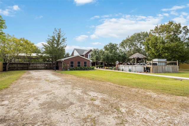 view of yard featuring a gazebo