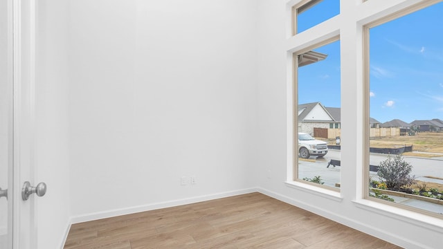 empty room featuring light wood-type flooring