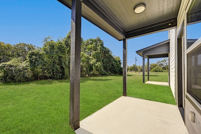 view of yard featuring a patio area