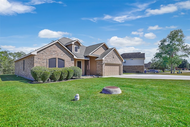 view of front of property featuring a front lawn