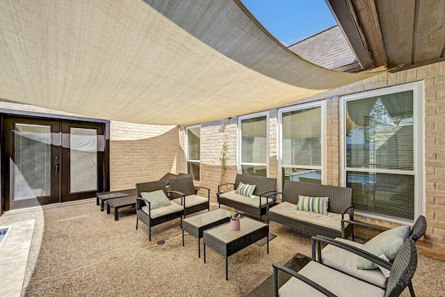 view of patio / terrace with an outdoor living space