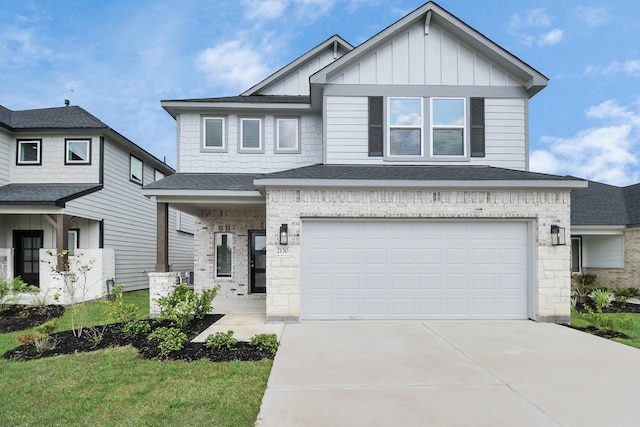 view of front of house with a garage