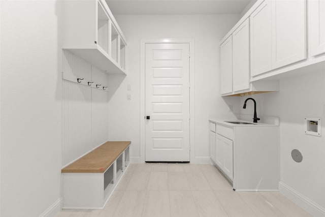 4622 Sycamore Way Rd, Fulshear, TX 77441 - mudroom with a sink and light tile patterned floors