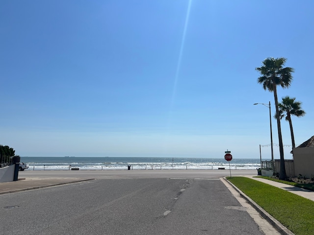 view of water feature featuring a beach view