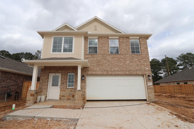 view of front facade with a garage