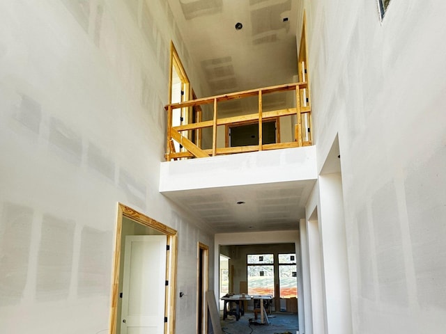 corridor with a towering ceiling