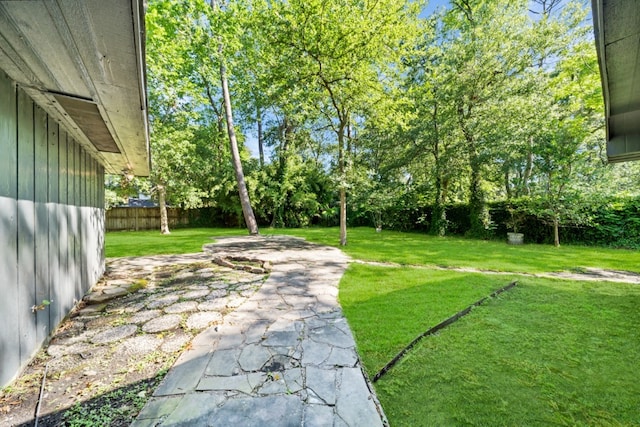 view of yard with a patio area