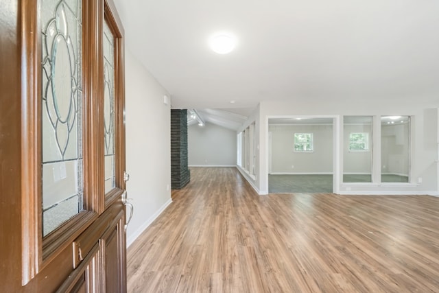 entrance foyer with light wood-type flooring