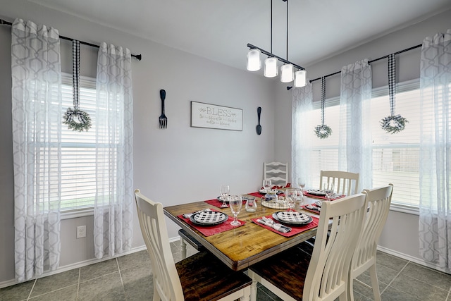 view of tiled dining room