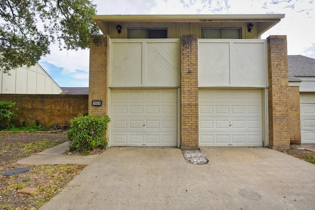 view of garage