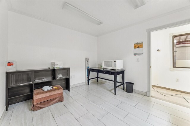 11126 Timber Crest Dr, Houston, TX 77065 - home office featuring tile patterned floors and baseboards