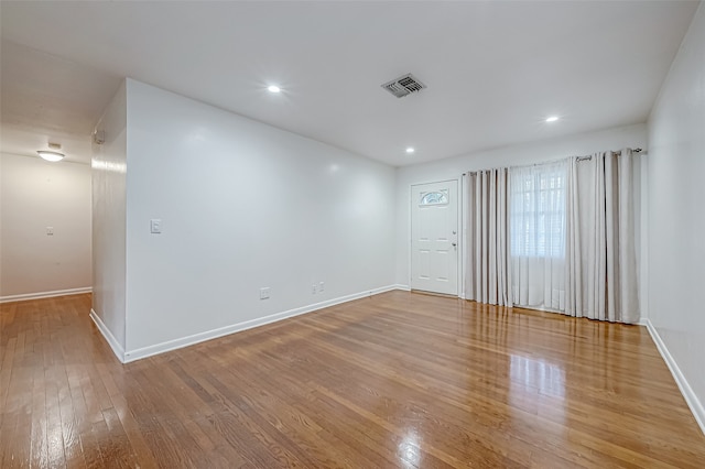 empty room featuring light wood-type flooring