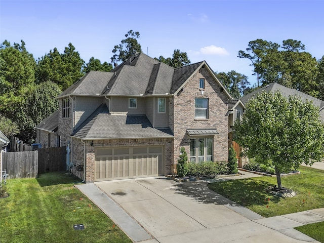 view of front of property featuring a front lawn