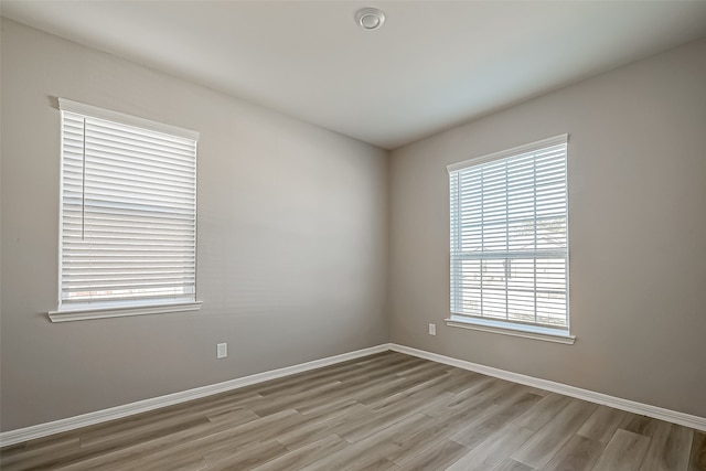 empty room featuring light wood-type flooring