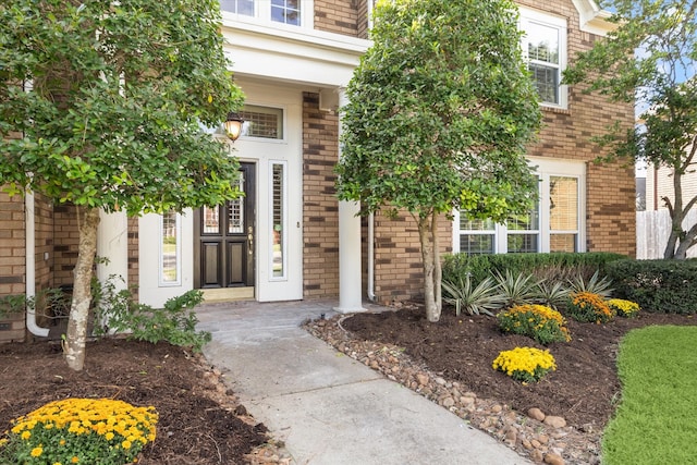 property entrance with french doors