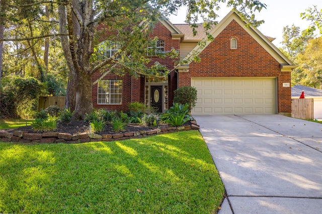 view of front of property with a front lawn