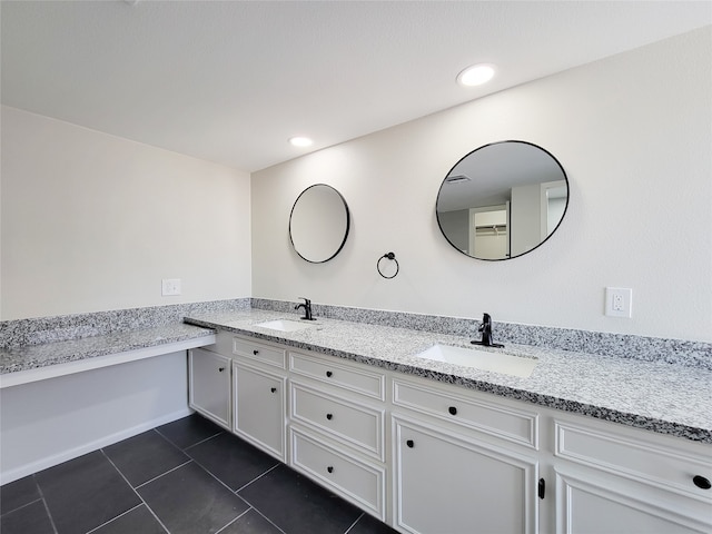 bathroom featuring vanity and tile patterned floors