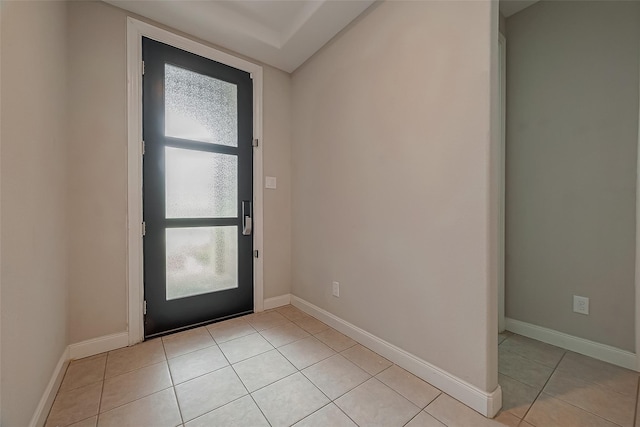 entrance foyer with light tile patterned floors