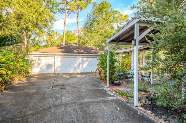 view of garage