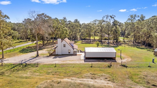 bird's eye view featuring a rural view