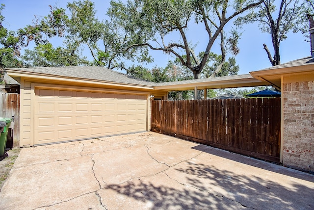 view of garage