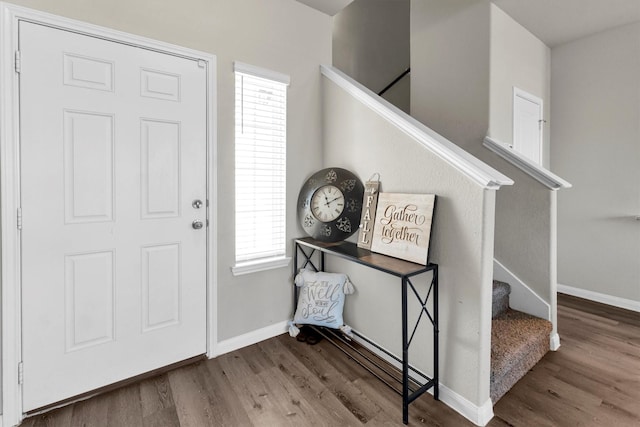 entrance foyer with wood-type flooring