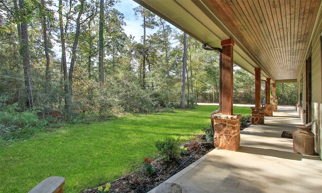 view of yard featuring a porch