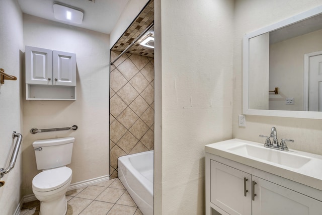 bathroom featuring tile patterned floors, vanity, and toilet