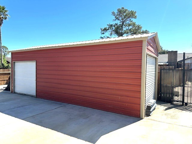 view of garage