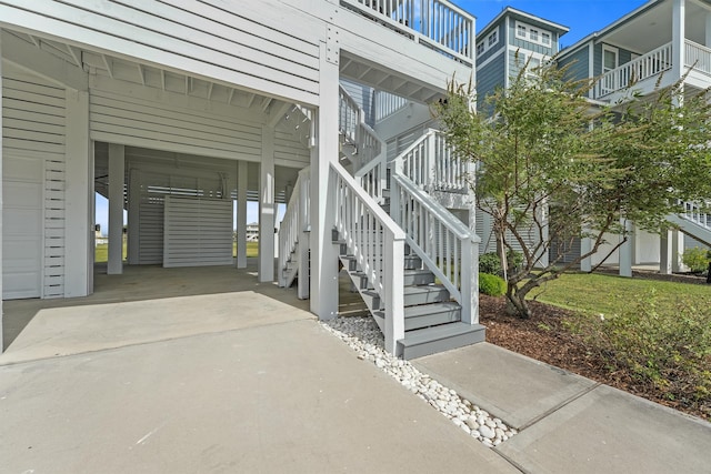 exterior space featuring a carport