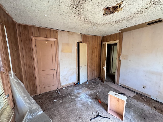 interior space with wood walls