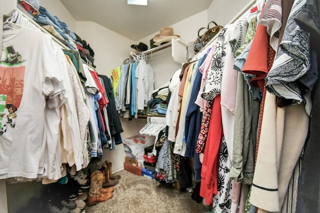 spacious closet with carpet flooring