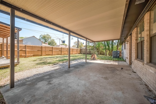 view of patio featuring central air condition unit