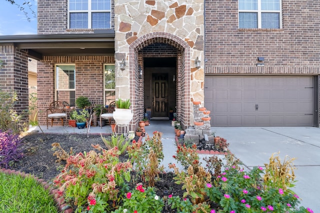 property entrance featuring a garage