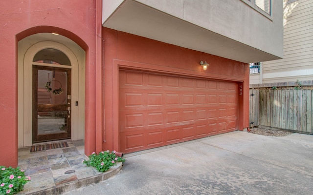 view of garage