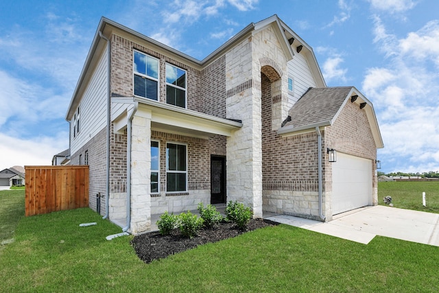 view of front of house featuring a front lawn