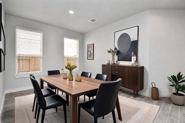 dining room with light hardwood / wood-style flooring