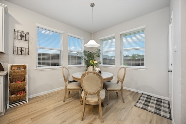 dining room featuring light wood-type flooring