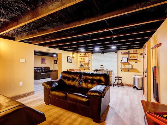 living room with wood-type flooring