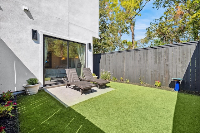 view of yard featuring a patio