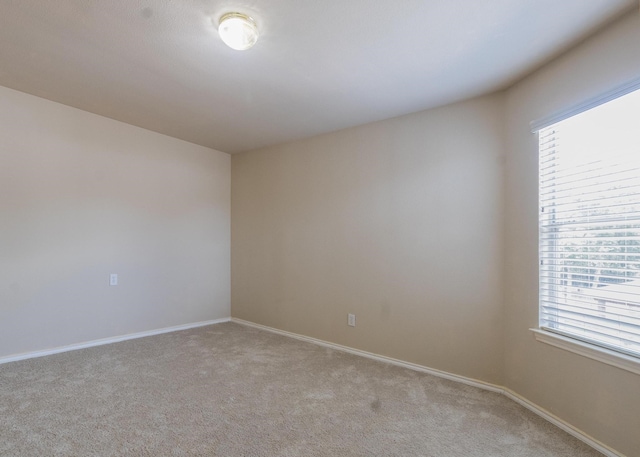 carpeted spare room featuring a wealth of natural light