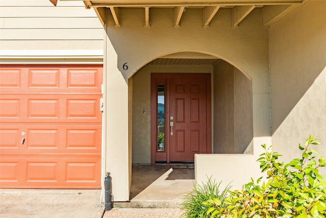 entrance to property with a garage