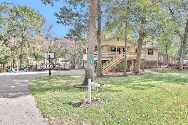 exterior space featuring a wooden deck