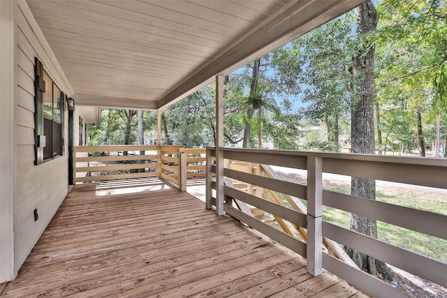 deck featuring a porch