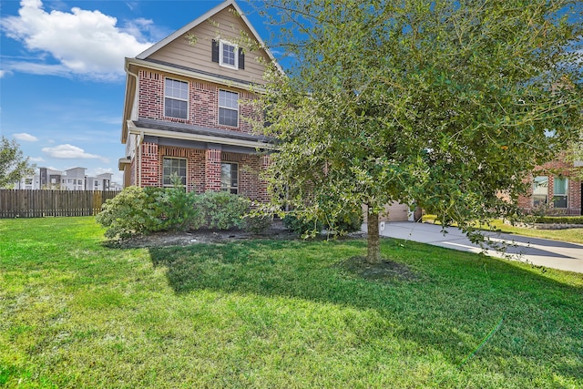 view of property with a front lawn