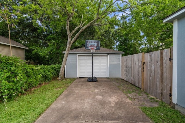 view of garage