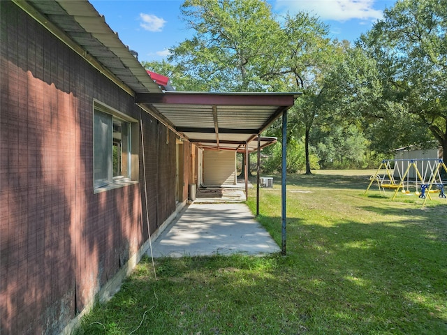 view of yard featuring a playground